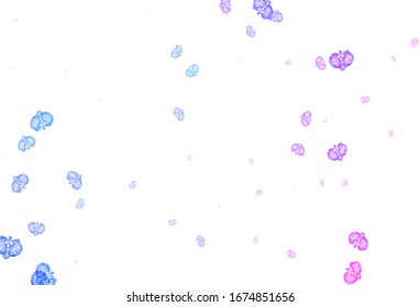 Arte natural de vector azul claro con flores. Ilustración colorida en estilo doodle con flores. Nuevo diseño para su negocio.