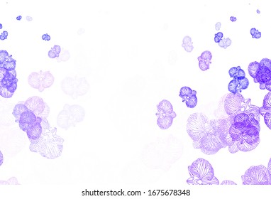 Color rosa claro, Azul vectorial natural con flores. Flores de estilo natural sobre fondo blanco. Patrón texturizado para sitios web, banners.