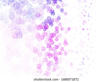 Light Pink, Blue vector natural pattern with leaves. Blurred decorative design in Indian style with leaves. New design for your business.