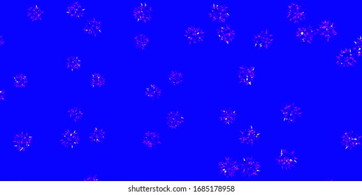 Light Pink, Blue vector natural artwork with flowers. Colorful flowers in natural style on simple background. Brand new business design.