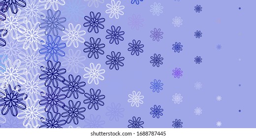 Light Pink, Blue vector natural layout with flowers. Colorful flowers in natural style on simple background. Smart design for wrapping, wallpapers.