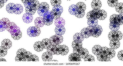 Hellrosa, blaue Vektorillustration, Naturhintergrund mit Blumen. Farbige Blumen im natürlichen Stil auf einfachem Hintergrund. Muster für Frauentag-Beförderung.