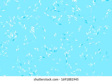 Light Pink, Blue vector natural backdrop with leaves. Decorative illustration with doodles on abstract template. Textured pattern for websites, banners.