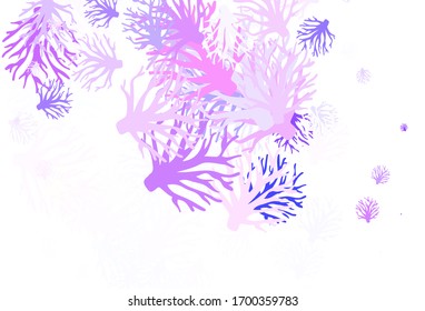 Light Pink, Blue vector natural backdrop with branches. Sketchy doodles on white background. Pattern for heads of websites, designs.