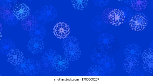 Hellrosa, blaue Vektorillustration, Naturhintergrund mit Blumen. Farbige abstrakte Blumen auf einfachem Hintergrund. Muster für Frauentag-Beförderung.