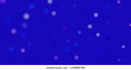 Hellrosa, blaue Vektorillustration, natürliche Anordnung mit Blumen. Abstrakte Illustration mit Blumen im Origami-Stil. Das beste Design für Ihr Unternehmen.