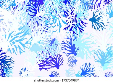 Light Pink, Blue vector natural backdrop with branches. Creative illustration in blurred style with leaves, branches. Template for backgrounds of cell phones.