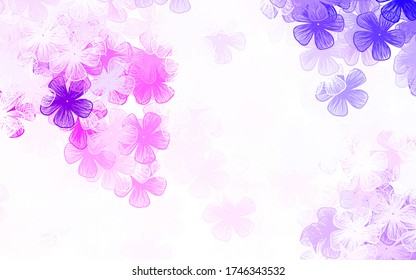Light Pink, Blue vector natural backdrop with flowers An elegant bright illustration with flowers. Elegant pattern for your brand book.