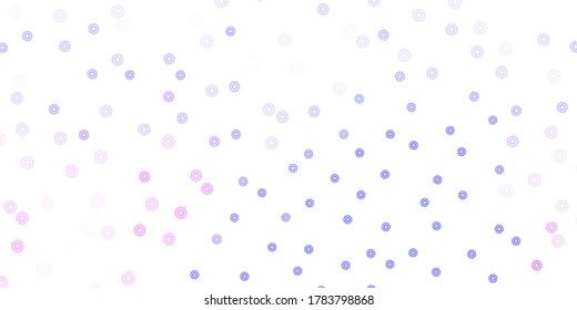Light pink, blue vector natural layout with flowers. Abstract illustration with flowers in Origami style. Brand new business design.