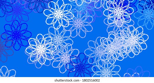 Light Pink, Blue vector natural layout with flowers. Gradient colorful abstract flowers on simple background. Brand new business design.