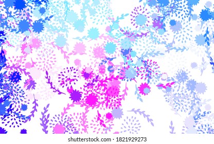 Light Pink, Blue vector natural backdrop with flowers Doodle illustration of flowers in Origami style. The best design for your business.