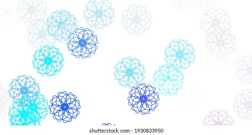 Light pink, blue vector natural artwork with flowers. Modern design with gradient Flowers on abstract background. Smart design for leaflets, books.