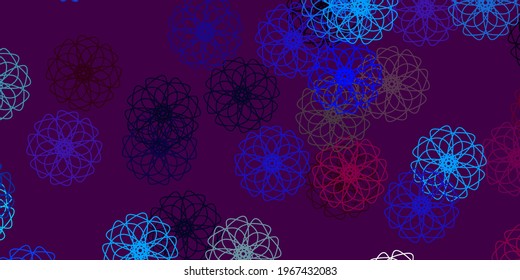 Light Pink, Blue vector natural layout with flowers. Simple colored illustration with abstarct flowers. Smart design for wrapping, wallpapers.