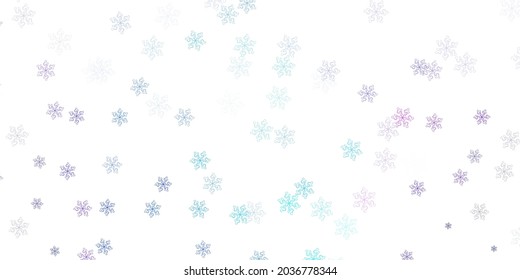 Light pink, blue vector natural backdrop with flowers. Gradient colorful abstract flowers on simple background. Pattern for website designs.