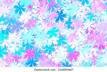 Light Pink, Blue vector natural background with trees, branches. Abstract illustration with flowers in doodles style. Colorful pattern for kid's books.