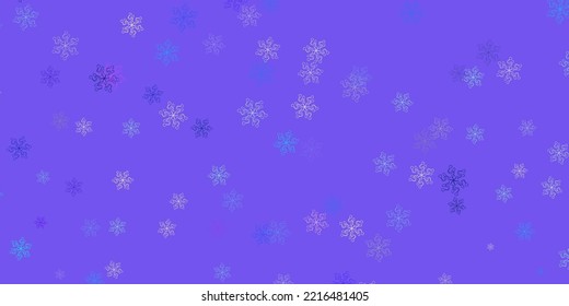 Light pink, blue vector natural backdrop with flowers. Gradient colorful abstract flowers on simple background. Pattern for website designs.