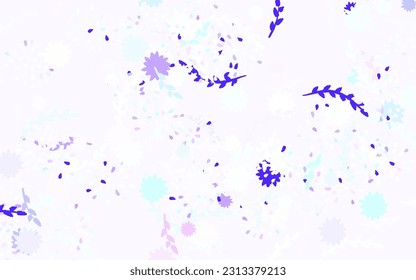 Light Pink, Blue vector natural backdrop with flowers, roses. Decorative design of flowers on white background. Hand painted design for web, leaflets.