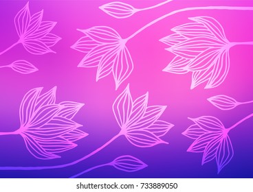 Light Pink, Blue vector natural elegant pattern. Colorful abstract illustration with lines in Asian style. A completely new design for your business.