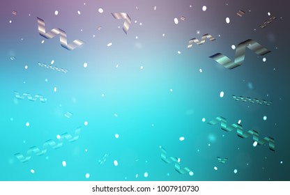 Light Pink, Blue vector pattern with christmas ribbons. Confetti on blurred abstract background with colorful gradient. New design for ad, poster, banner of your Party.