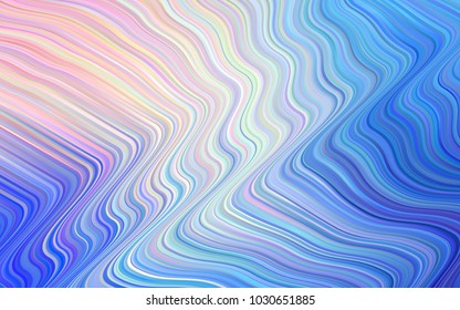 Light Pink, Blue vector pattern with bent ribbons. Shining crooked illustration in memphis style. Memphis style for your business design.