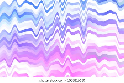 Light Pink, Blue vector pattern with bent lines. Colorful abstract illustration with gradient lines. Pattern for your business design.