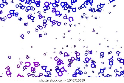 Light Pink, Blue vector pattern with ABC symbols. Shining colorful illustration with isolated letters. The pattern can be used for ad, booklets, leaflets of education.