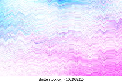 Light Pink, Blue vector pattern with bent lines. A sample with blurred bubble shapes. New composition for your brand book.
