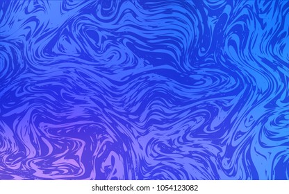Light Pink, Blue vector pattern with curved circles. Brand-new colored illustration in marble style with gradient. Textured wave pattern for backgrounds.