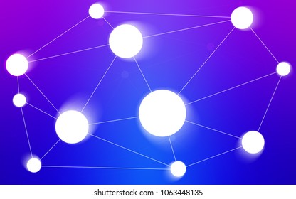 Light Pink, Blue vector pattern with spheres, triangles. Illustration with set of colorful abstract circles and lines. New design for ad, poster, banner of your website.