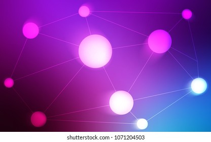 Light Pink, Blue vector pattern with spheres, triangles. Decorative design in abstract style with triangle structure. Pattern can be used for beautiful websites.