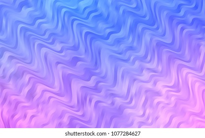 Light Pink, Blue vector pattern with lines, ovals. Shining crooked illustration in marble style. Marble style for your business design.