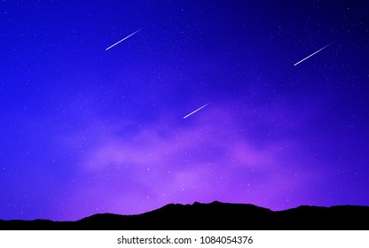Light Pink, Blue vector pattern with night sky stars. Blurred decorative design in simple style with galaxy stars. Pattern for futuristic ad, booklets.
