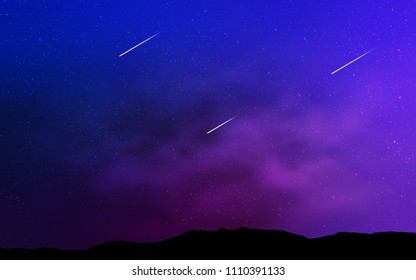 Light Pink, Blue vector pattern with night sky stars. Space stars on blurred abstract background with gradient. Best design for your ad, poster, banner.