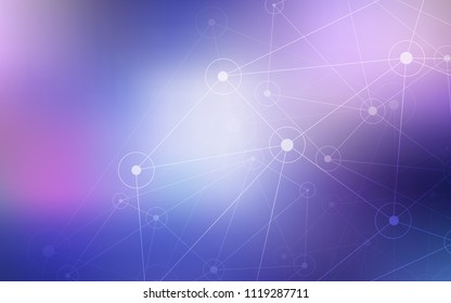 Light Pink, Blue vector pattern with spheres, triangles. Illustration with set of colorful abstract circles and lines. Pattern can be used for ads, leaflets.