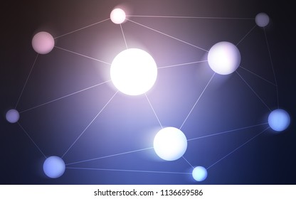 Light Pink, Blue vector pattern with spheres, triangles. Decorative design in abstract style with triangle structure. Pattern can be used for beautiful websites.