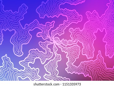 Light Pink, Blue vector pattern with lines, ovals. Creative geometric illustration in marble style with gradient. Brand new design for your ads, poster, banner.