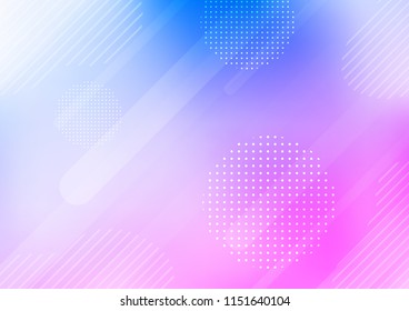 Light Pink, Blue vector pattern with rounded lines, dots. Capsules on blurred abstract background with gradient dots. The template can be used as a background.