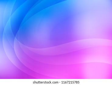 Light Pink, Blue vector pattern with curved circles. A sample with blurred bubble shapes. A new texture for your  ad, booklets, leaflets.