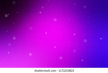 Light Pink, Blue vector pattern with spheres. Glitter abstract illustration with blurred drops of rain. Pattern can be used for futuristic ad, booklets.