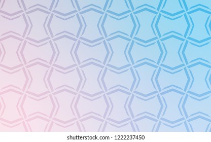 Light Pink, Blue vector pattern with sharp lines. Decorative shining illustration with lines on abstract template. Best design for your ad, poster, banner.