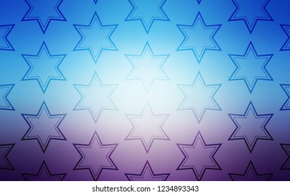 Light Pink, Blue vector pattern with christmas stars. Decorative illustration with stars on abstract template. Pattern for wrapping gifts.