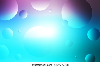 Light Pink, Blue vector pattern with spheres. Beautiful colored illustration with blurred circles in nature style. New design for ad, poster, banner of your website.