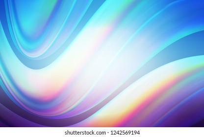 Light Pink, Blue vector pattern with bent lines. Colorful illustration in abstract marble style with gradient. A new texture for your  ad, booklets, leaflets.