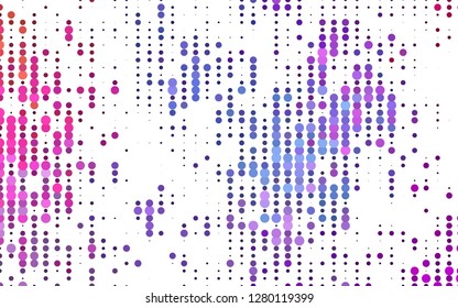 Light Pink, Blue vector pattern with spheres. Glitter abstract illustration with blurred drops of rain. Design for posters, banners.