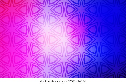 Light Pink, Blue vector pattern with christmas stars. Stars on blurred abstract background with gradient. Pattern for wrapping gifts.