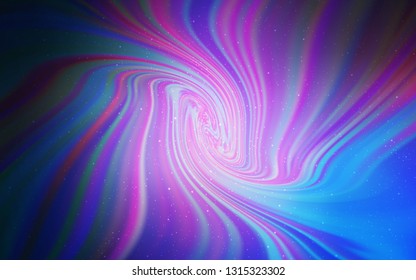 Light Pink, Blue vector pattern with night sky stars. Blurred decorative design in simple style with galaxy stars. Pattern for futuristic ad, booklets.