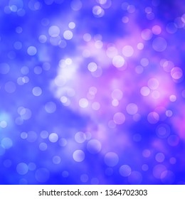 Light Pink, Blue vector pattern with circles. Glitter abstract illustration with colorful drops. New template for your brand book.