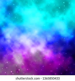 Light Pink, Blue vector pattern with abstract stars. Blur decorative design in simple style with stars. Theme for cell phones.