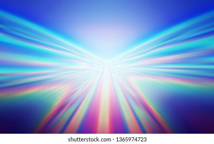 Light Pink, Blue vector pattern with curved lines. Colorful geometric sample with gradient lines.  New composition for your brand book.
