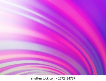 Light Pink, Blue vector pattern with bent ribbons. A sample with blurred bubble shapes. The template for cell phone backgrounds.